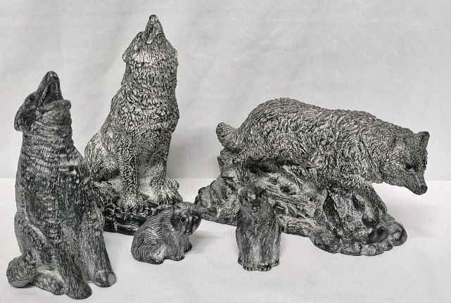 5 Wolf Originals Faux Soapstone Sculptures