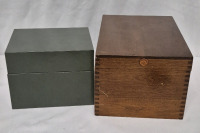 Prestonia Dovetail Wood, Desktop Index Card Organizer & Oxford Metal Index Card Box