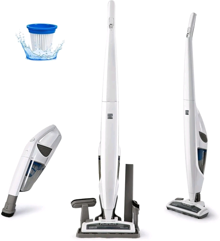 New Kenmore DS1030 Cordless Stick Vacuum Lightweight Cleaner 2-Speed Power Suction LED Headlight 2-in-1 Handheld for Hardwood Floor, Carpet & Pet Hair, White Retails for $169