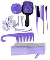 New 12-Piece Fantastic Purple Hair Care & Styling Set | Shower Comb 8.75" Long