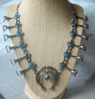 Vintage Southwestern Mexico Silver Tone Statement Necklace