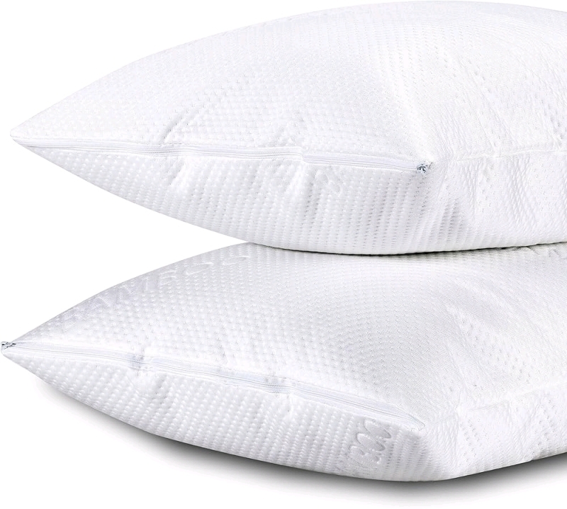 New Home Beyond & HB design - Bamboo Zippered Pillow Protectors Standard Size 2 Pack - Waterproof Bed Bug Proof Encasement Pillow Covers, White.