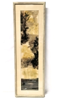 1968 Signed Framed Original Watercolor Painting &bull; 10" x 31"
