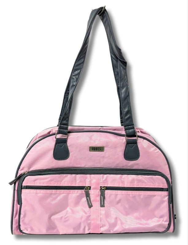 New ROOTS Pink Travel Bag AV1059B • 16.25" x 7.25" x 10" Tall