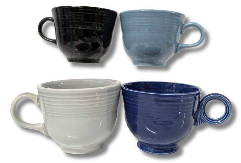 4 FIESTA WARE Cups • 3.25" Diameter x 2.6" Tall | Note: Only 1 Stamped