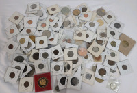 World Coin & Token Lot . Includes 1941 Netherlands Silver 25 Cent Coin . Majority of Coins and Tokens in 2&times;2 Coin Holders . Canada , Great Britain, Netherlands plus more
