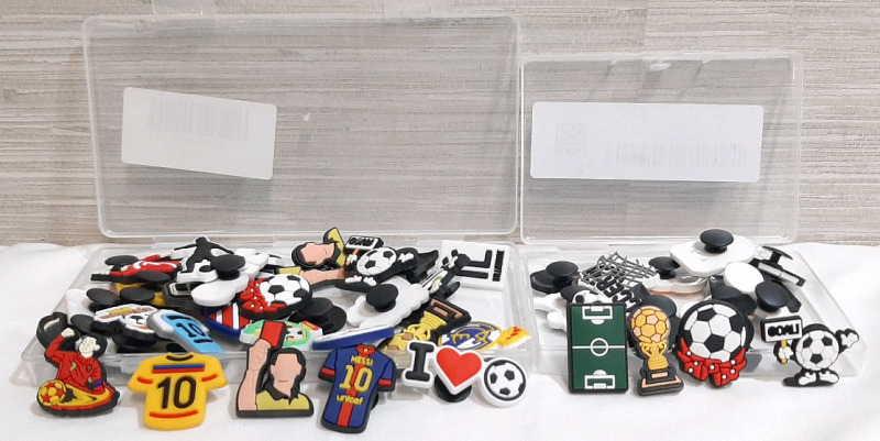 2 New Packs of CROCS Charms, Sports Themed, 49pcs in Total