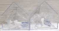 2 New Plastic Window Bird Feeders with Suction Cups and Installation Pieces