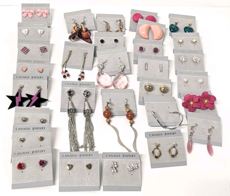 30 Assorted Pairs of Earrings for Pierced Ears