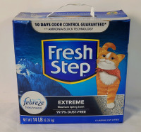 New - Fresh Step Extreme Mountain Spring Scent Cat Litter , 14lb Box . Clumping Cat Litter