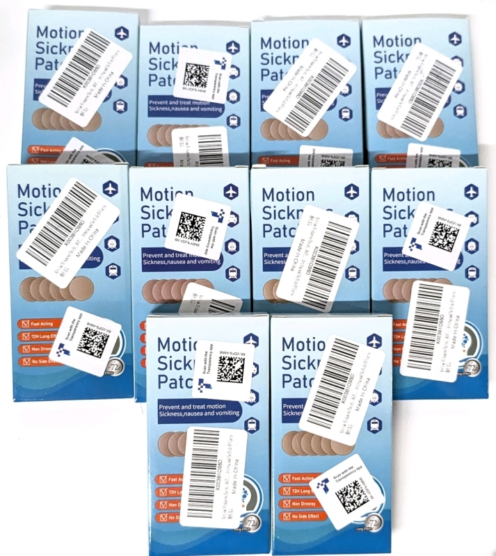 10 New Packs MOTION SICKNESS PATCHES &bull; 36 Per Pack | Over $100 Retail Value