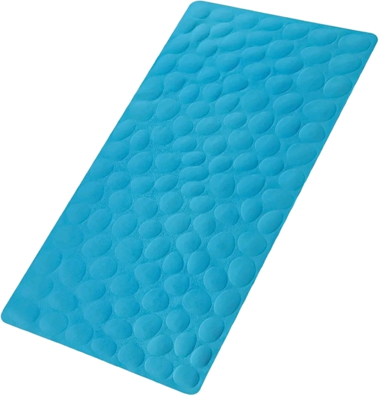 New HAZALUTY Non-Slip Rubber Bathtub Mat for Bathroom, Soft Rubber Shower Mat with Strong Suction Cups, Mildew Resistant Bathmat with Pebbled Bubbles（31.5"x15.8"）