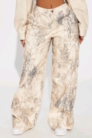 New Size Medium FASHION NOVA Giving My All Wide Leg Pant &bull; Khaki/Combo