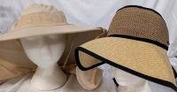 2 New Sun Hats. Largest Measures 16" Brim to Bring.No Size Listed.