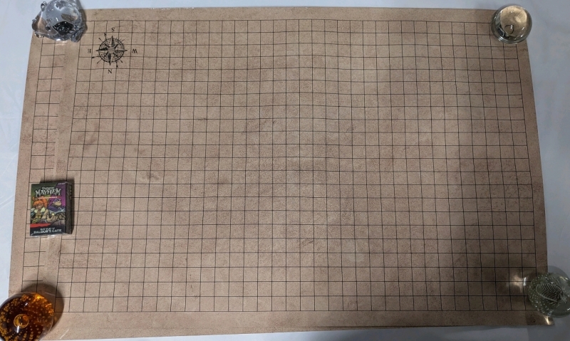 New Table Top RPG Lot. Includes 3 24" by 36" Dry Erase Battlemaps. And the Dungeon Mayhem Battle for Baldur's Gate Expansion.