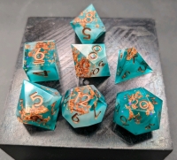 New 7 Piece Resin Polyhedral Dice Set. For Dungeons & Dragons, Pathfinder or other Table Top Rpg's