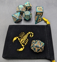 New 7 Piece Resin Polyhedral Dice Set With Velvit-like Pouch. For Dungeons & Dragons, Pathfinder or other Table Top Rpg's
