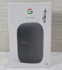 Goggle Nest Audio Smart Speaker with Power Cord & Manual in Original Box . Tested Powers Up , Not Set-Up or Tested Beyond Power Up