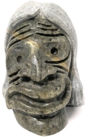 Signed Jacob Thomas 9/12 Hand-Carved Soapstone Head &bull; 3" Tall