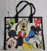 New - Mickey Mouse & Friends Canvas Bag w/Zipper Top . Measures 14.5"&times;12"&times;4"