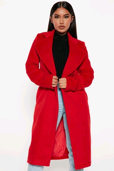 New - FashionNova Going Places Red Coat . Size 1X