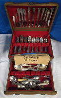 Calzature Di Lusso 30+ Pcs 2 Drawer Silverware Set In Wooden Box | Includes Forks Knives & Spoons