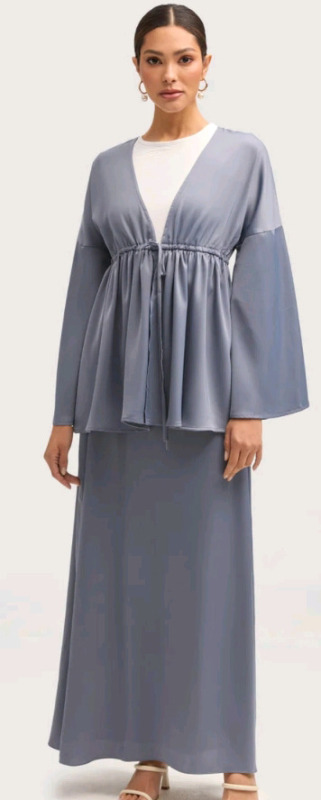 New Size XL Veiled Samia Satin Tie Front Top - Winter * Retails $75