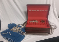 Over 30 Pcs Assorted Utensils, Wooden Utensil Box, Napkin Holders and Metal Tray | Largest Item Measures 15 x 5 x 11"