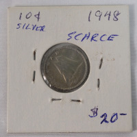 1948 Canadian Silver 10 Cent Dime