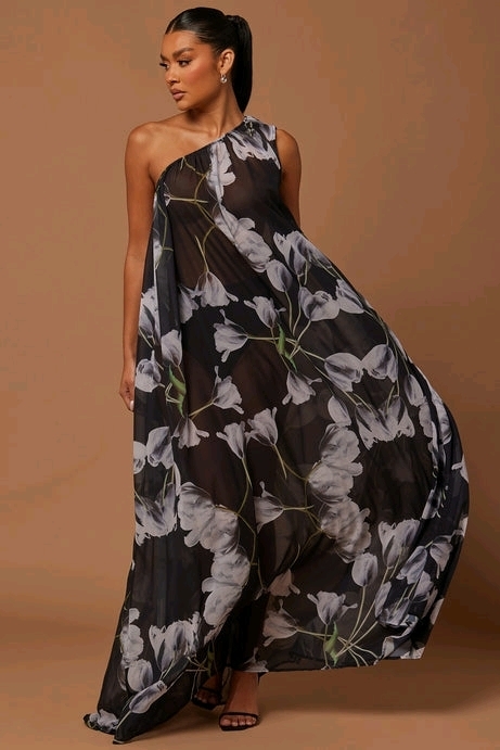 New Women's Large Seville Chiffon Kaftan Maxi Dress. Retails for $105.