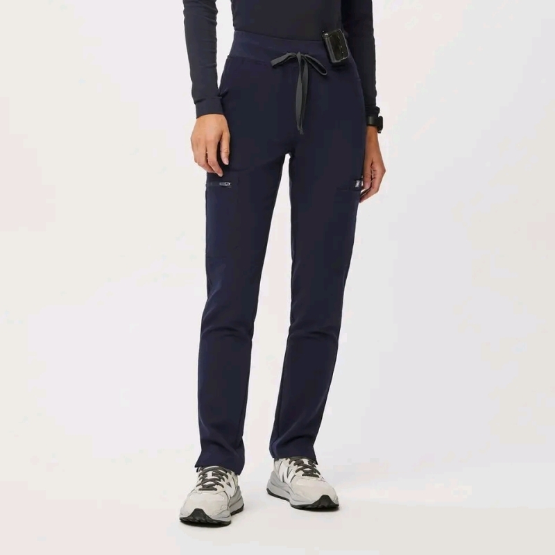 New Size Large Reg FIGS Women's High Waisted Yola Scrub Pants Retails for $68 Navy