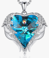 CDE Austrian Crystal Heart Wing Necklace