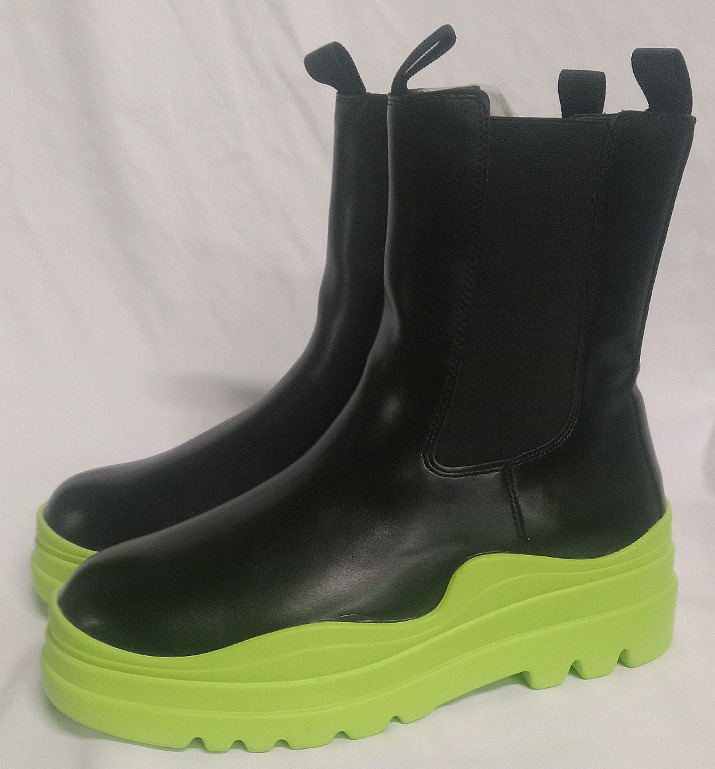 New | Women's Size 11 | Faux Leather Boots w/ Green Bottoms