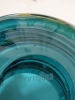 Gorgeous Teal Glass : Signed ORREFORS Sweden Tea Light Holder & Caithness Scotland Art Glass Vase 5" Tall - 6
