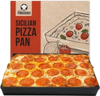 New. Chef Pomodoro Sicilian Deep Dish Square Pizza Pan, 13.2" x 13.2", Non-Stick Aluminum