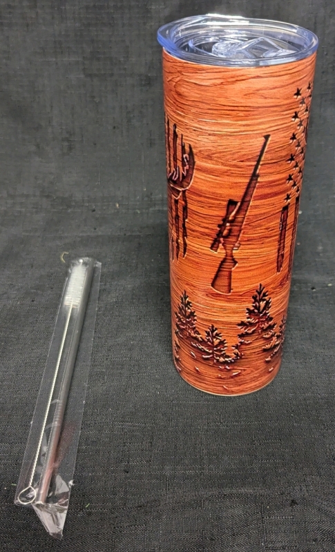 New: Deer Hunting Skinny Tumbler - 20 Oz- Comes With Metal Straw and Cleaner