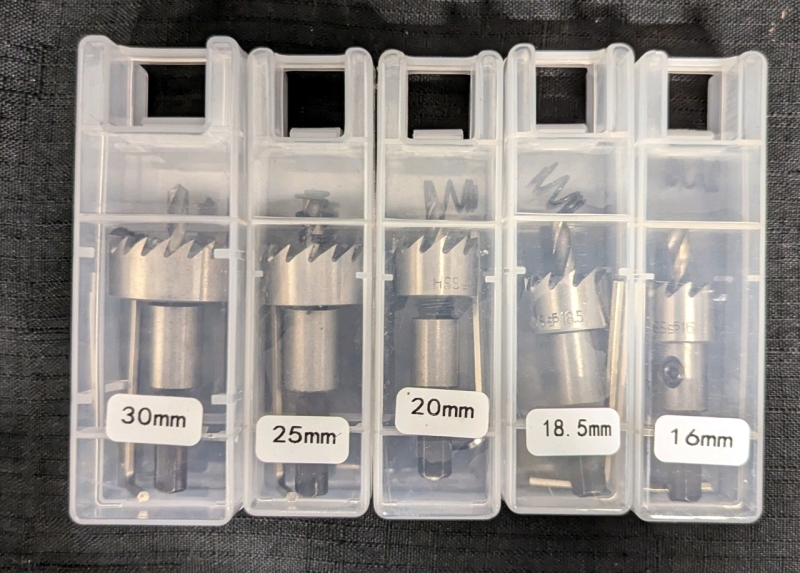 New: 5Pcs Hole Saw Drill Bit Set - 16, 18.5, 20, 25, 30 mm