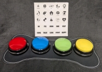 New: 4 Dog Buttons - Comes With Mat and Stickers - For Dog Training
