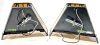 Pair of Mid Century Modern Slag & Stained Glass Wired Wall Lighting Sconces | 12" x 4.5" x 9" Tall ea - 3