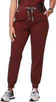 New FIGS Sz Small Petit Women's Zamora High Waisted Jogger Scrub Pants Retails for $68 - Burgandy