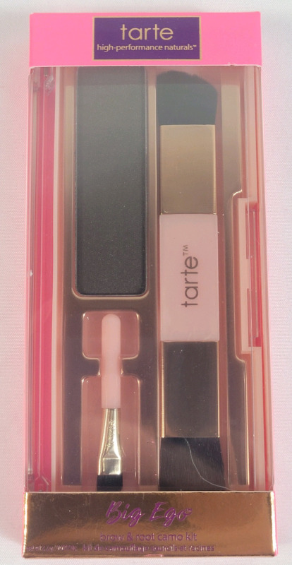 New - Tarte Big Ego Brow & Root Camo Kit , 24-hr Brow & Hair Powder . Dark Brown