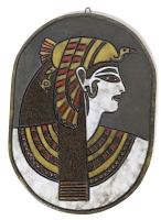 Signed Large Handmade Stoneware Egyptian Wall Plaque | 8.25" x 11.5" Tall