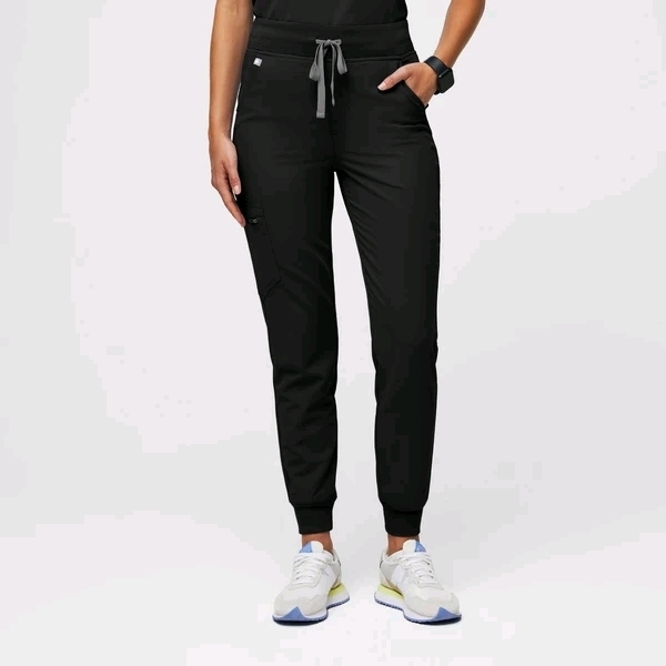 New Size Small Reg FIGS Women's Zamora High Waisted Jogger Scrub Pants Retails for $68 - Black