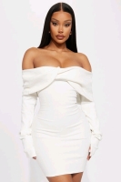New Women's size XL Vivianna Snatched Mini Dress - Offwhite