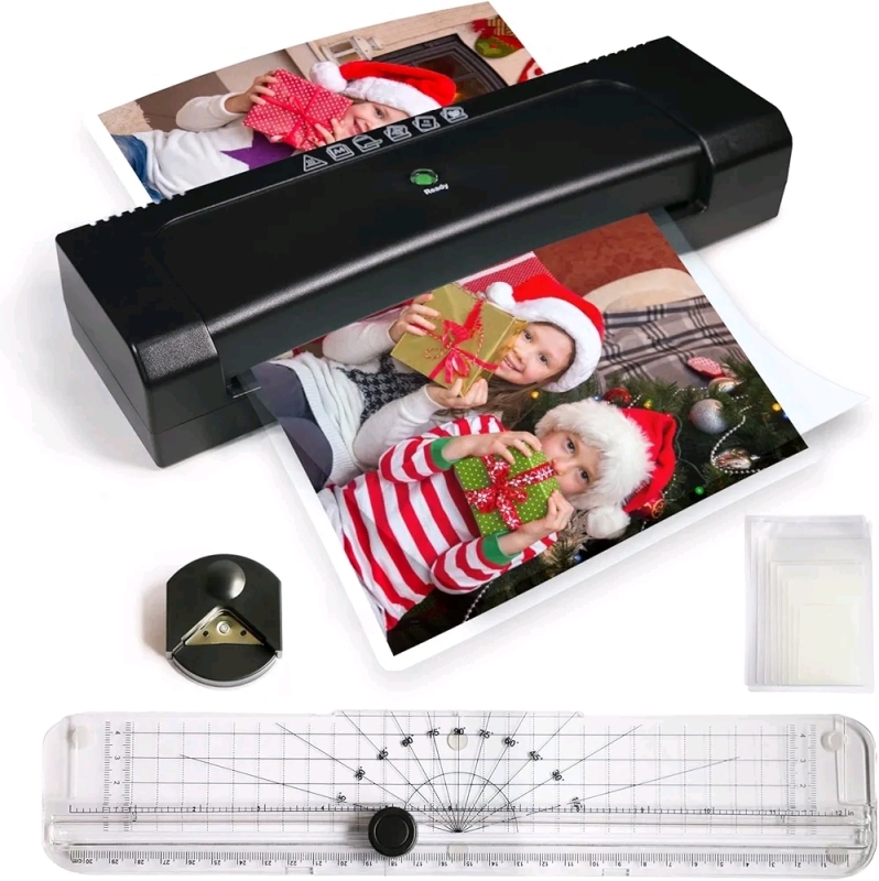 New - Laminator 9" Thermal Laminator with Laminating Sheets (10pcs) , w/Paper Cutter and Corner Rounder, 2-Min Faster Preheat,Mini Personal Lamination Machine .