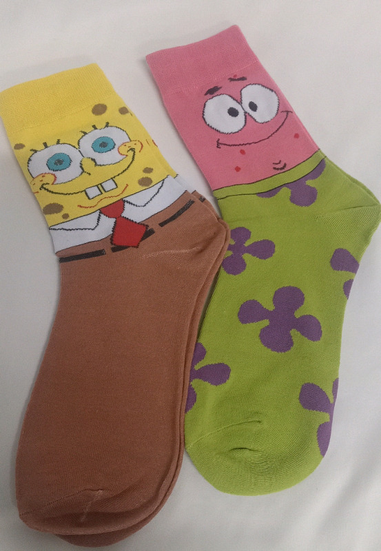 New | One Size Fits Most | Sponge-Bob Square Pants and Patrick Star Socks