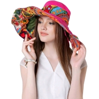 New Fantastic Foldable Floppy Reversible Travel Beach Sun Visor Hat with Wide Wired Brim | One Size Fits Most (Up to 23" Circumference)