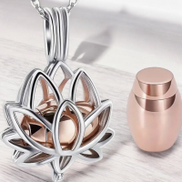 New Lotus Flower Ashes Pendant Memorial Necklace