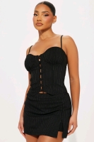 New Women's Medium Fashinova No Bad Angle Pinstripe Skirt Set.