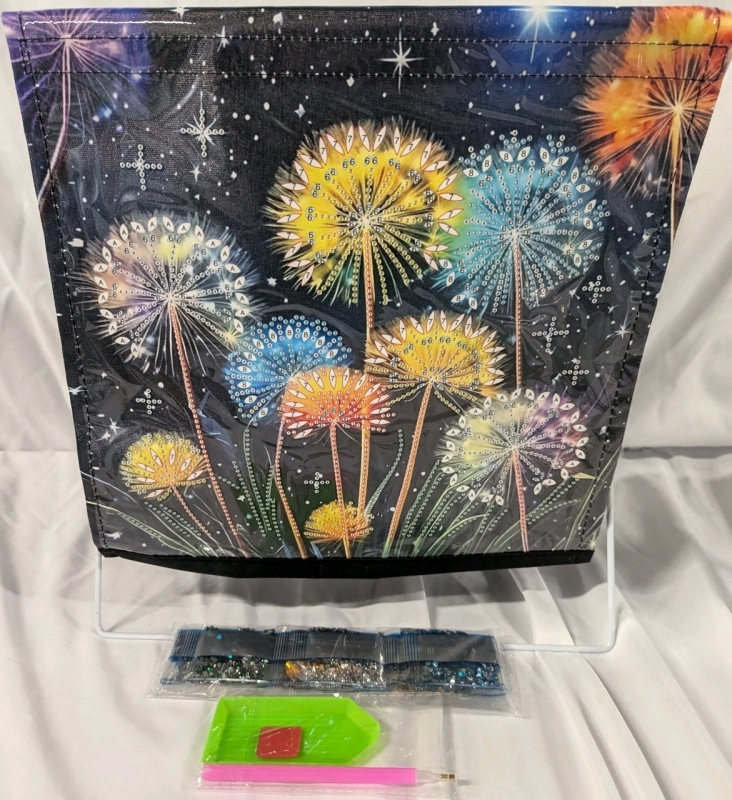 New Magazine Holder With Diamond Art Design. 14" Tall.